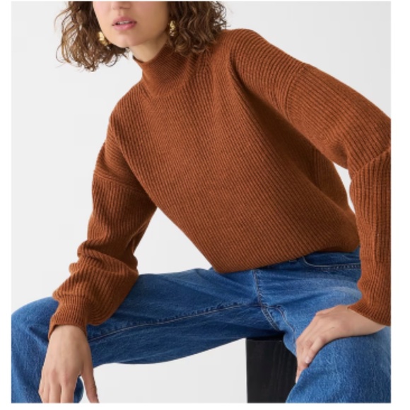 New J.Crew Ribbed Turtleneck Sweater In Stretch Yarn - Picture 1 of 4